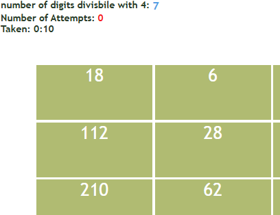 Math Division Puzzle – Numbers divisible by 4 (Easy) for beginners