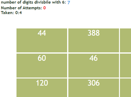 Math Division Puzzle – Numbers divisible by 6 (Easy) for beginners