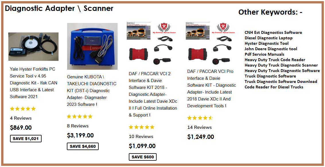 My Premium Manual Source Truck Diagnostic Software