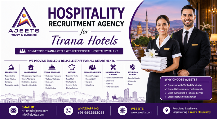 Hospitality Recruitment Agency for Tirana Hotels