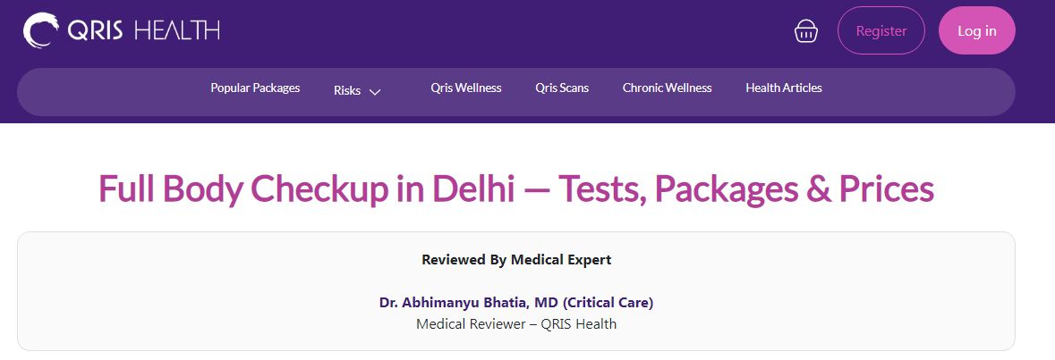 Book Full Body Health Checkup in Delhi