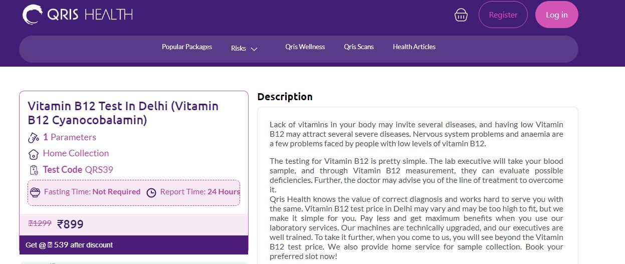 Feeling Tired or Drained Book Vitamin B12 Test in Delhi