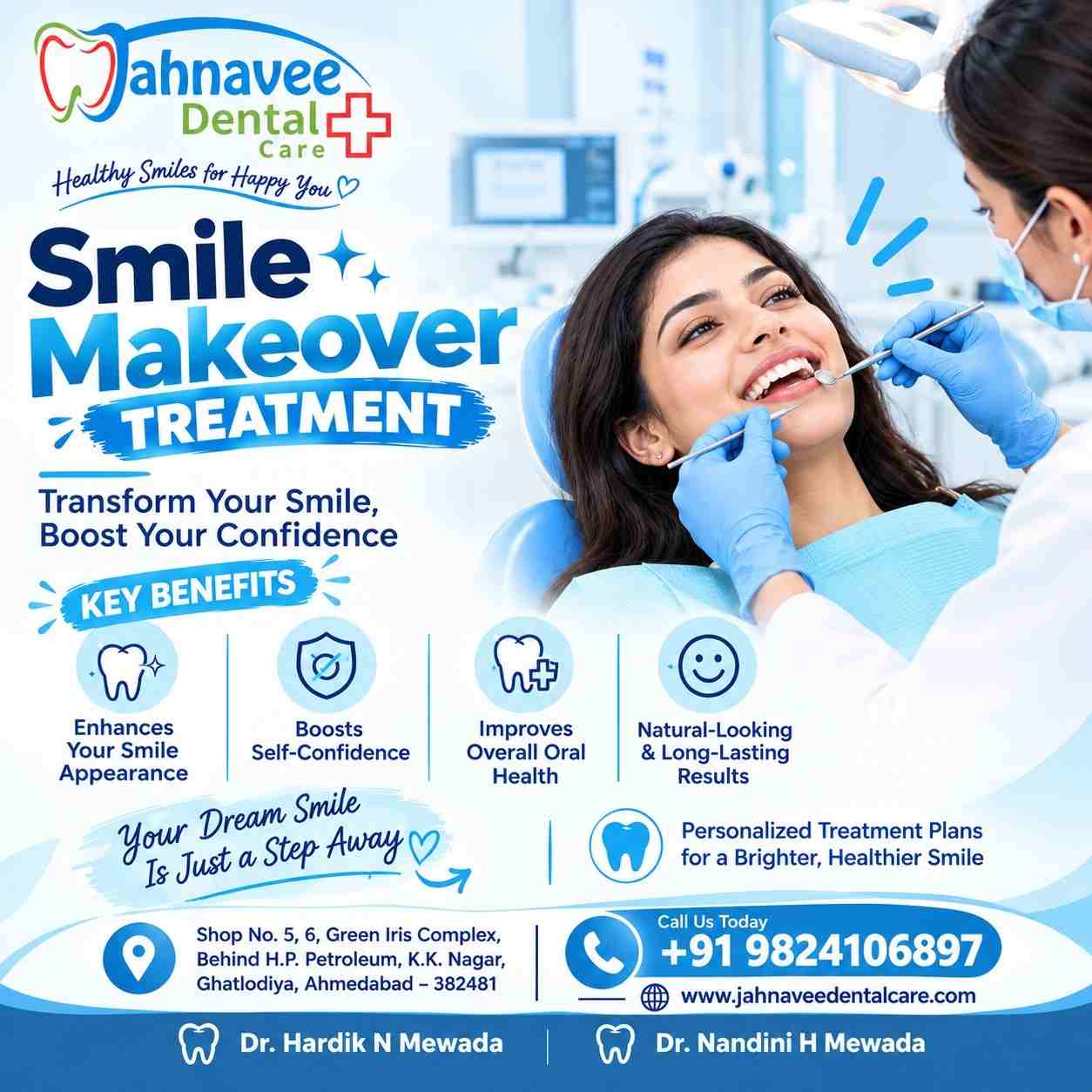 Smile Makeover Treatment in Ahmedabad Jahnavee Dental