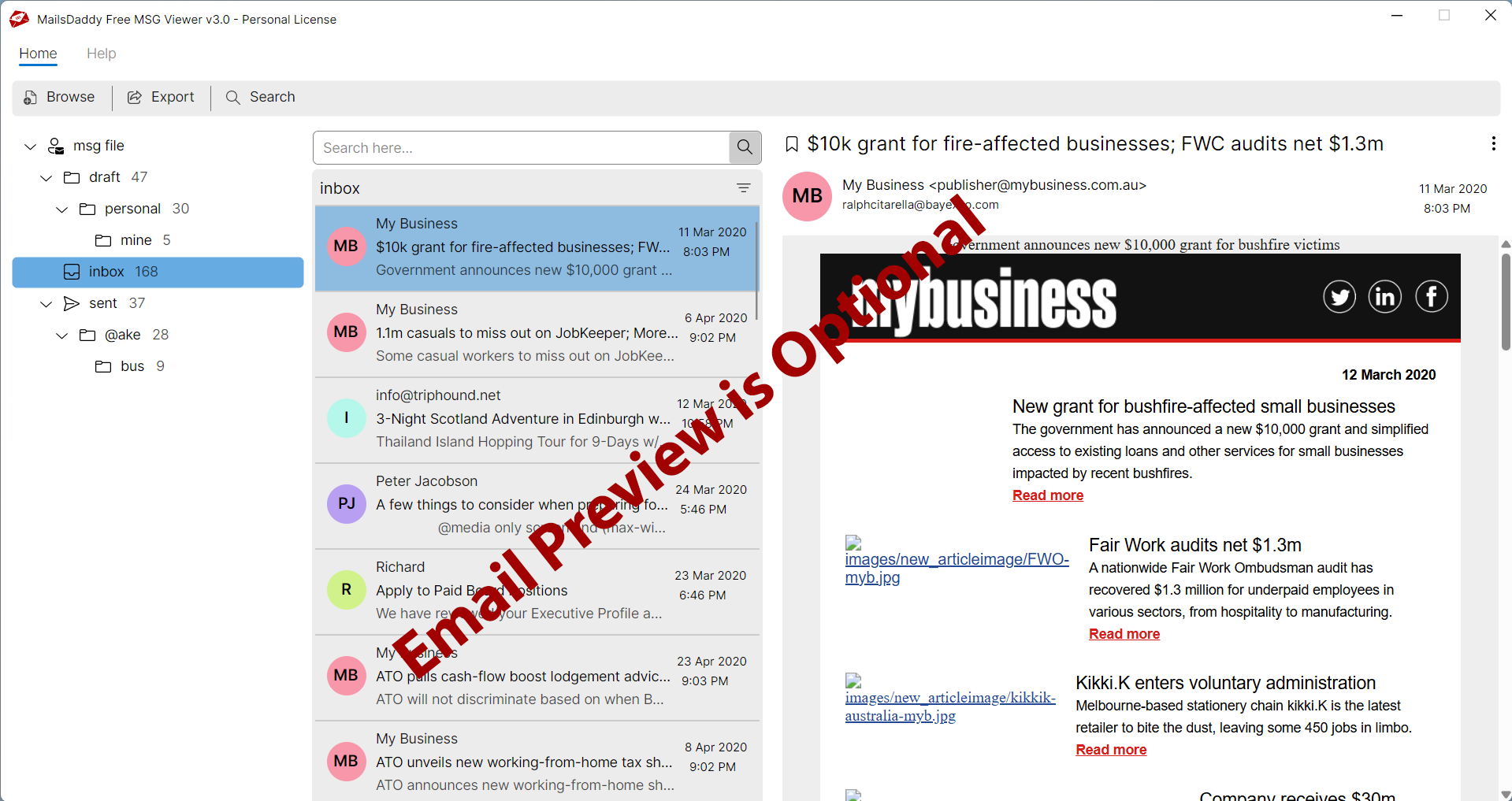 MailsDaddy Free MSG Viewer